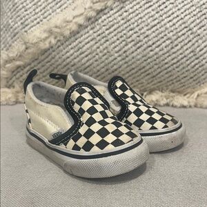 Vans Kids Checkerboard Slip-On Sneakers - Black & White